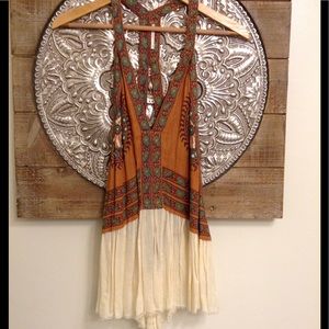 FREE PEOPLE Campo Grande Boho Halter Festival Top
